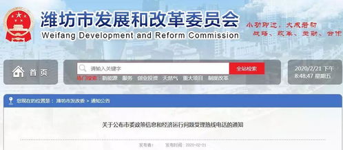 濰坊開通政策信息與經濟問題咨詢熱線，便捷服務助力發展